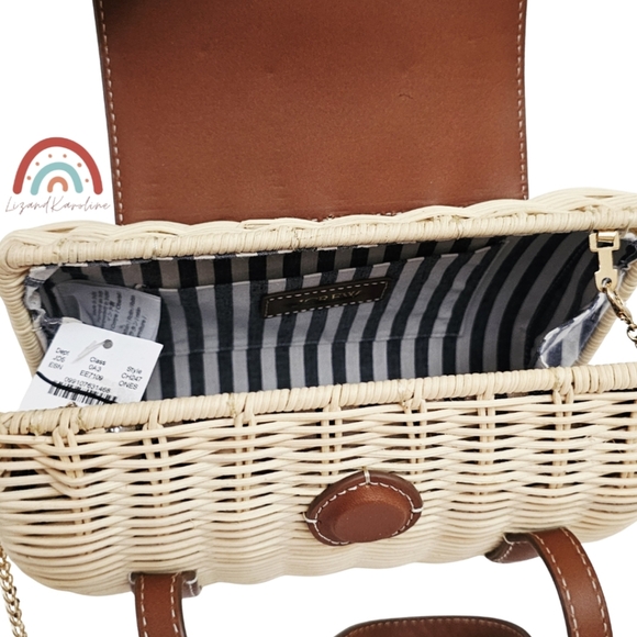 New! J. Crew Small Rattan Leather Top Handle Satchel Crossbody Bag NWT - Picture 11 of 16